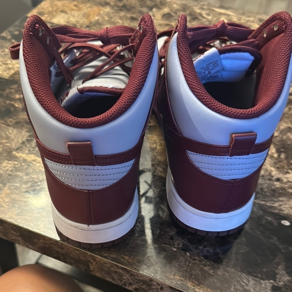 Nike Men's dunk high Maroon and Gray High-Top Sneakers - Picture 4 of 6